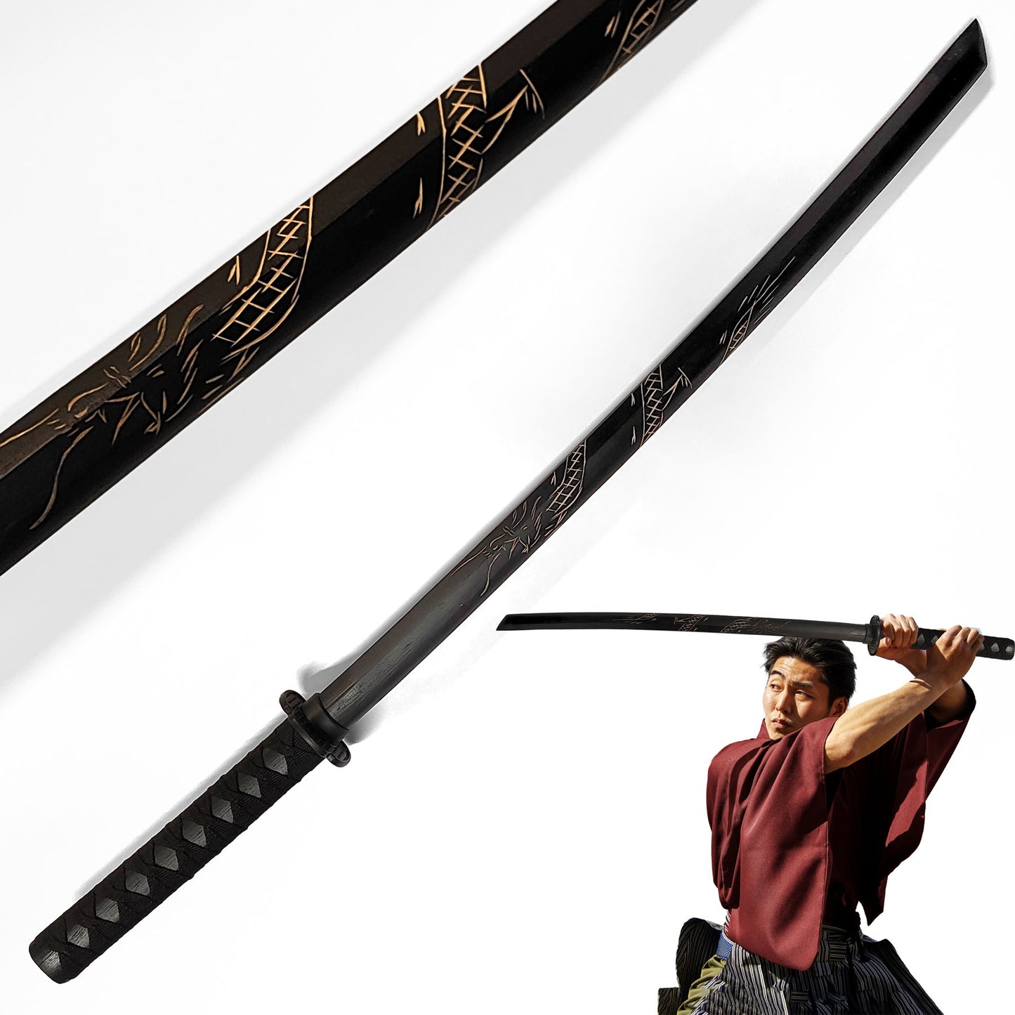 Bokken de Madera Negro Dragon